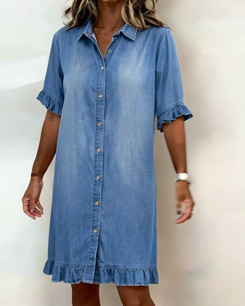 Clara | Soft Denim Midi Dress