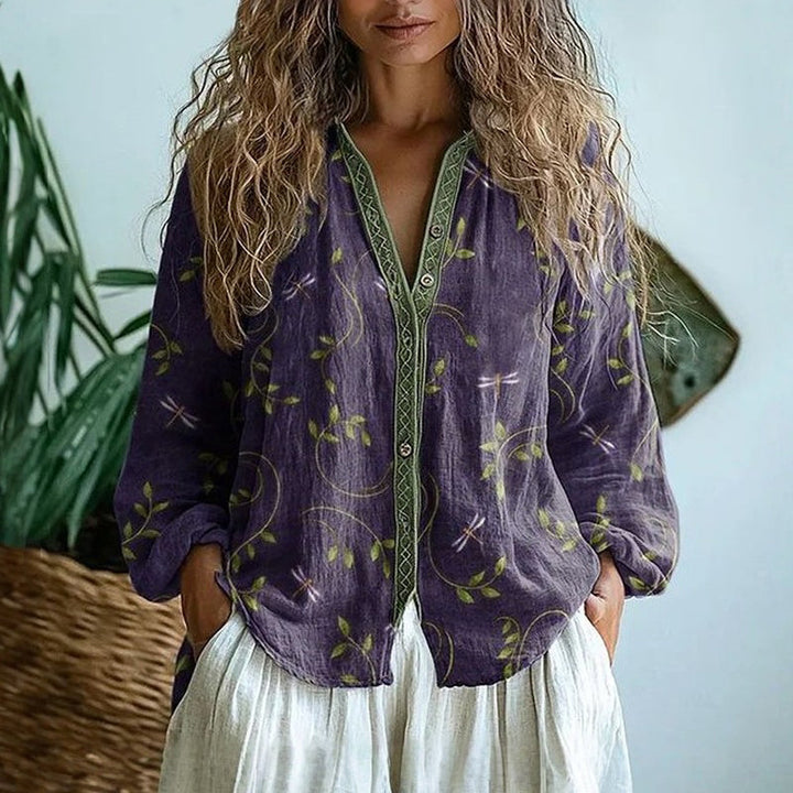 Alexandra™ | Vintage-Inspired Printed Blouse