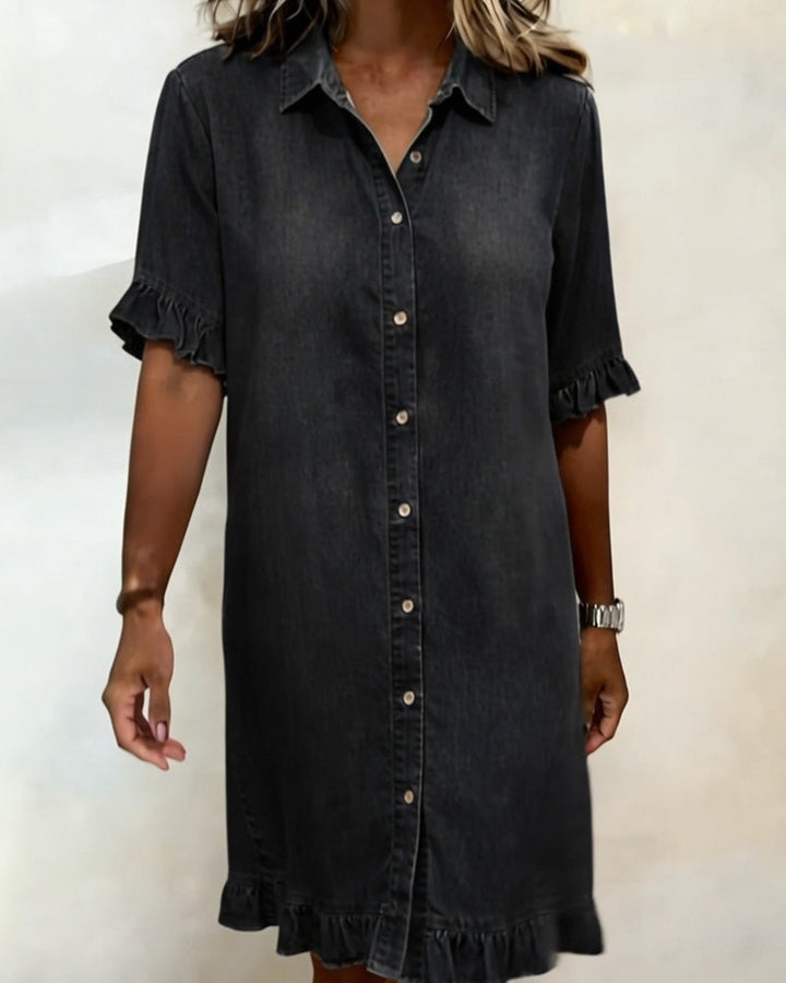 Clara | Soft Denim Midi Dress