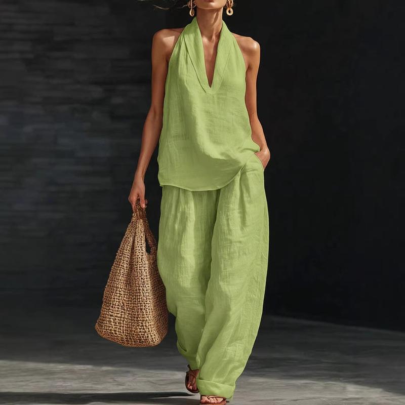 Anna | Linen-Textured Two-Piece Set