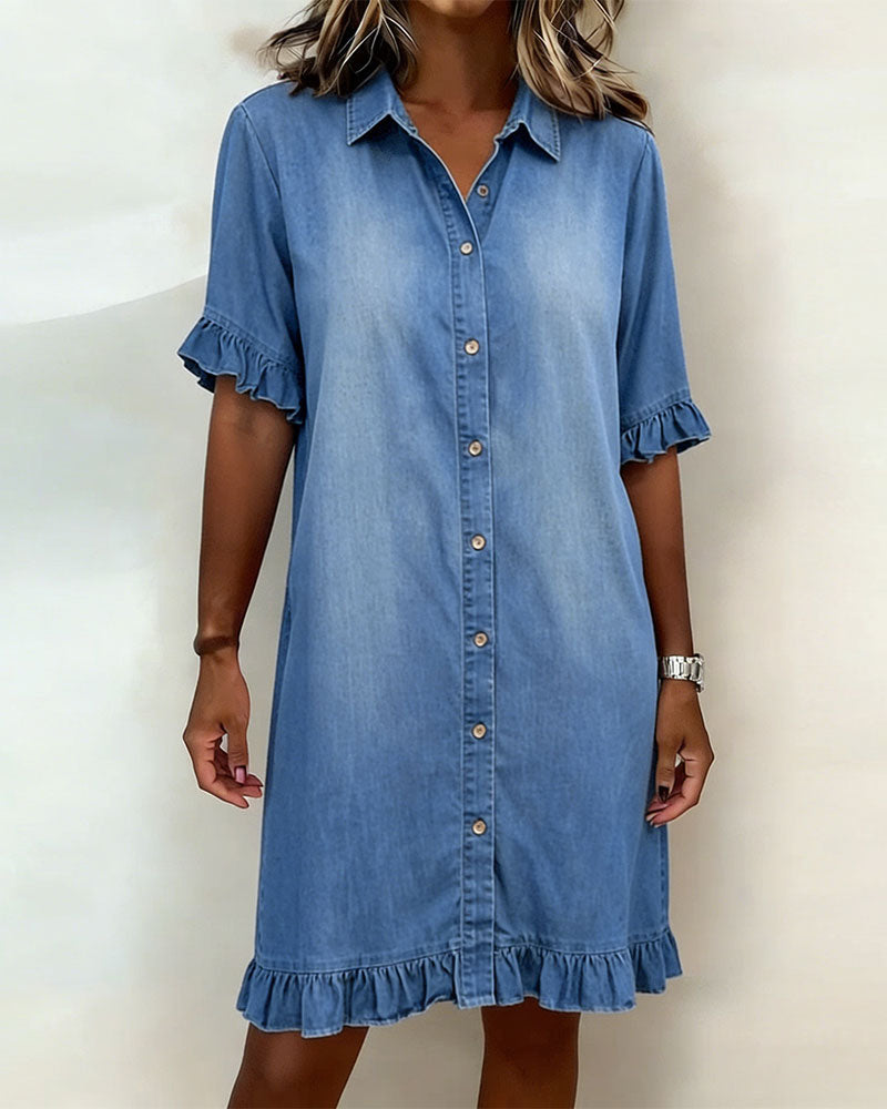 Clara | Soft Denim Midi Dress