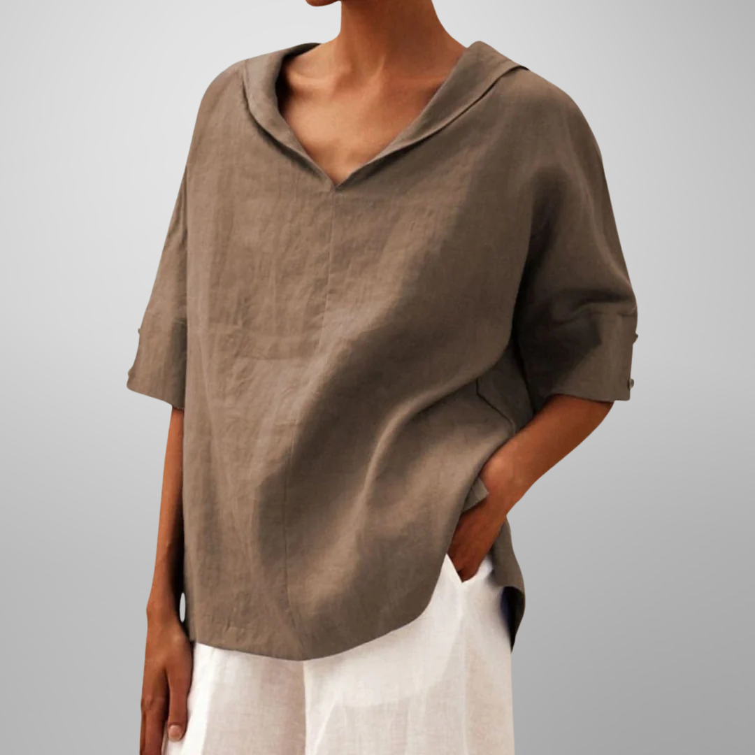 The Victoria | Elegant Embroidered V-Neck Blouse