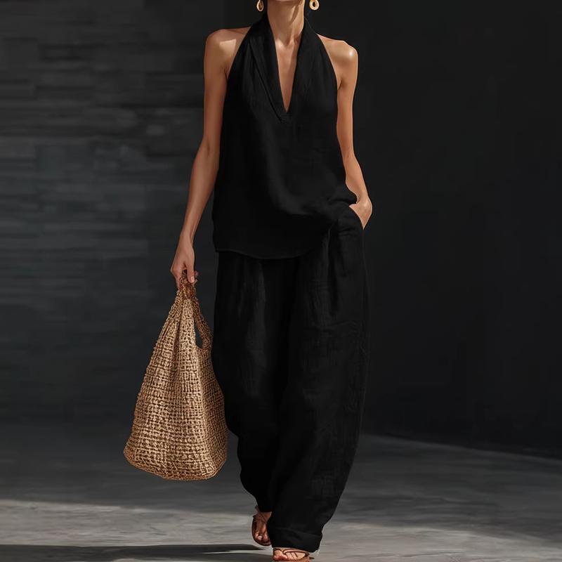 Anna | Linen-Textured Two-Piece Set