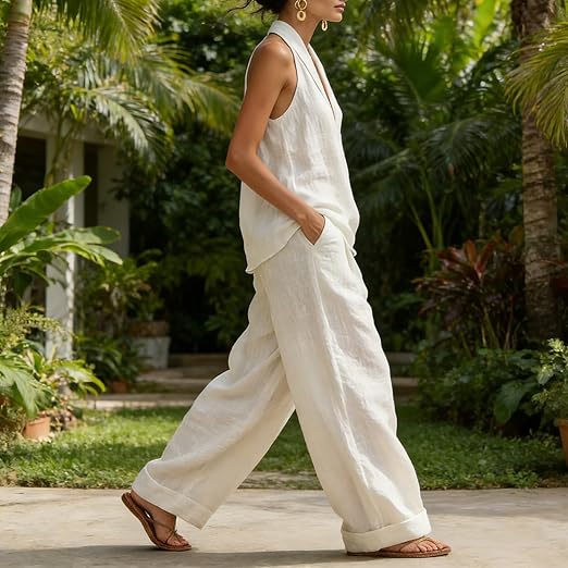Anna | Linen-Textured Two-Piece Set