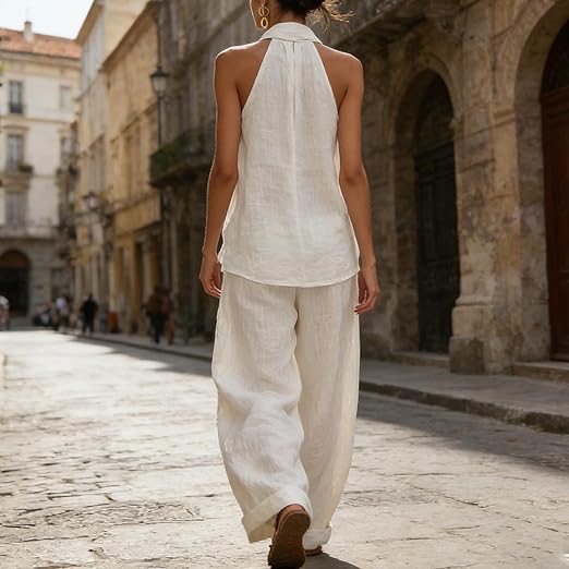 Anna | Linen-Textured Two-Piece Set