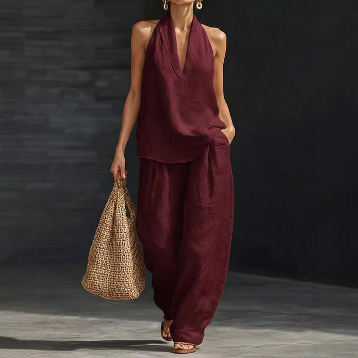 Anna | Linen-Textured Two-Piece Set