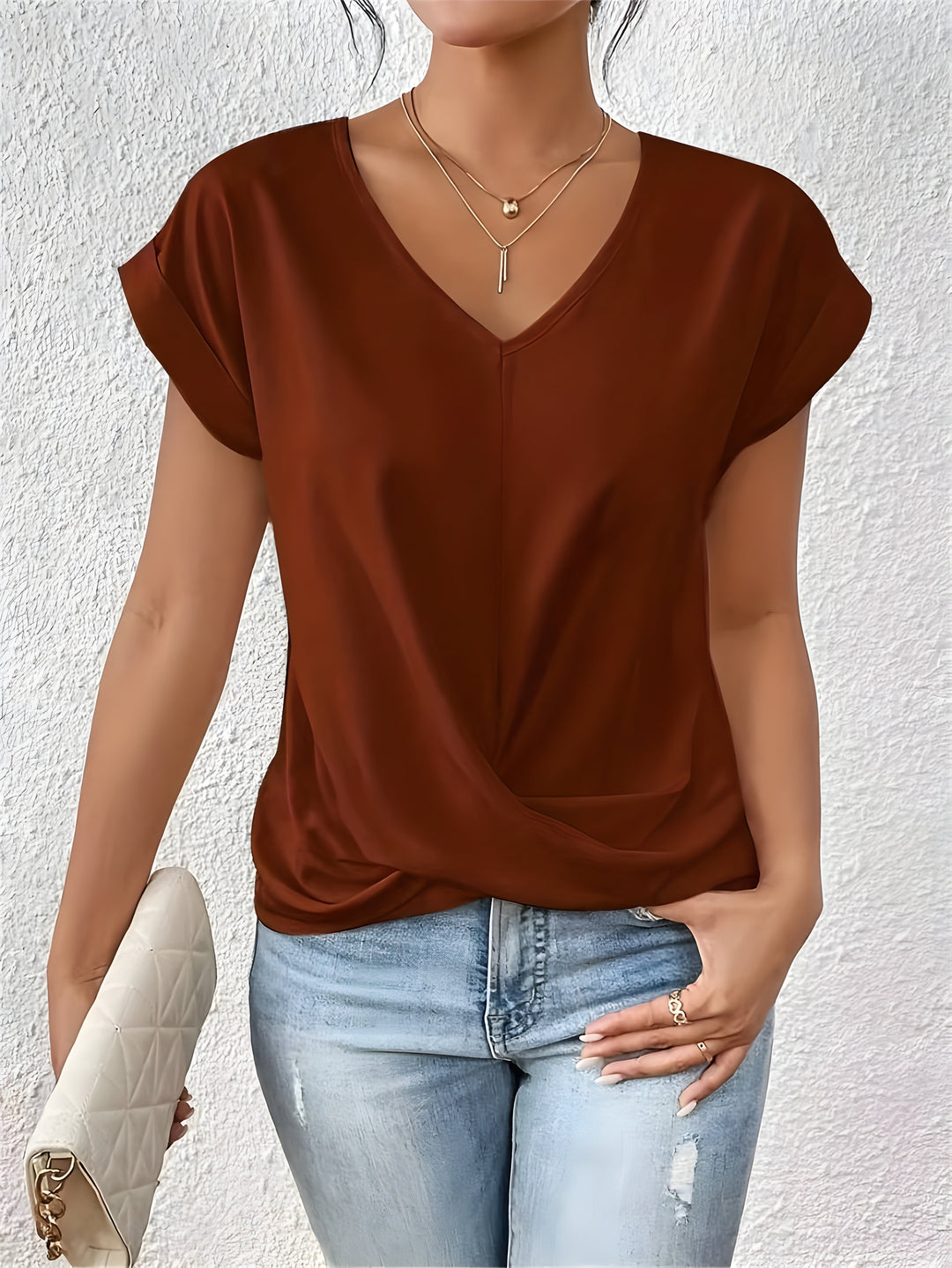 Sandra | Twist V-Neck Top