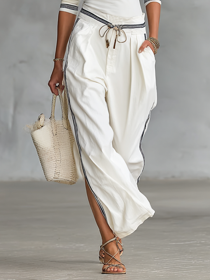 Drawstring Wide-Leg Sport Trousers