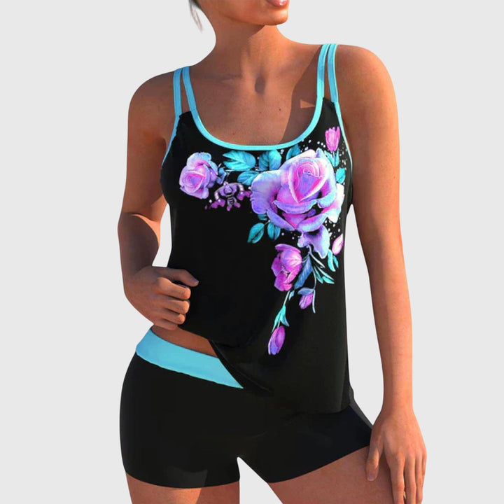Flor – Floral Tankini Set with Shorts and Tummy Control