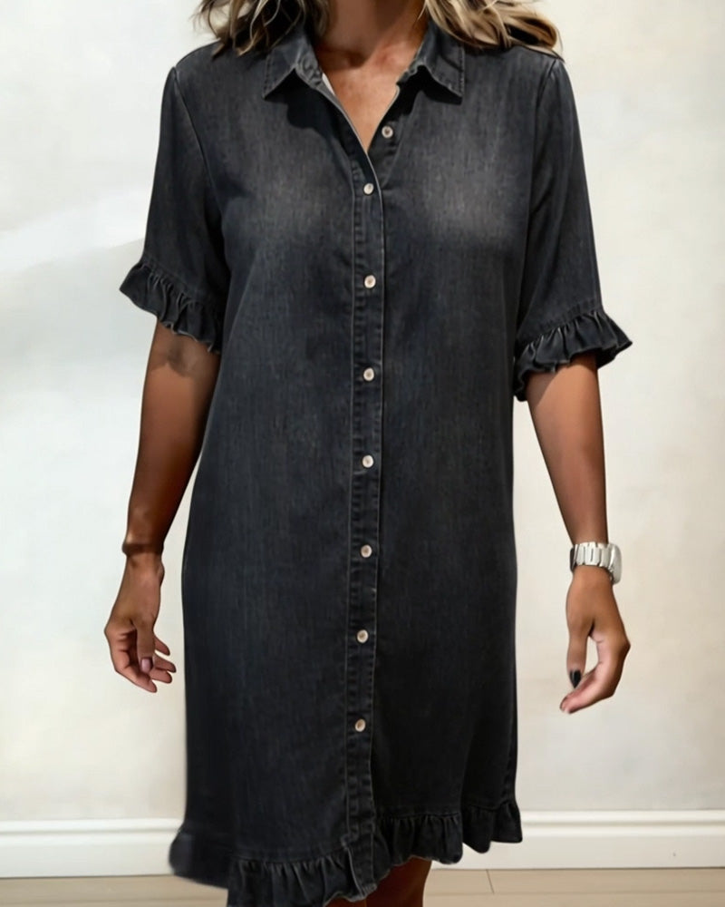 Clara | Soft Denim Midi Dress