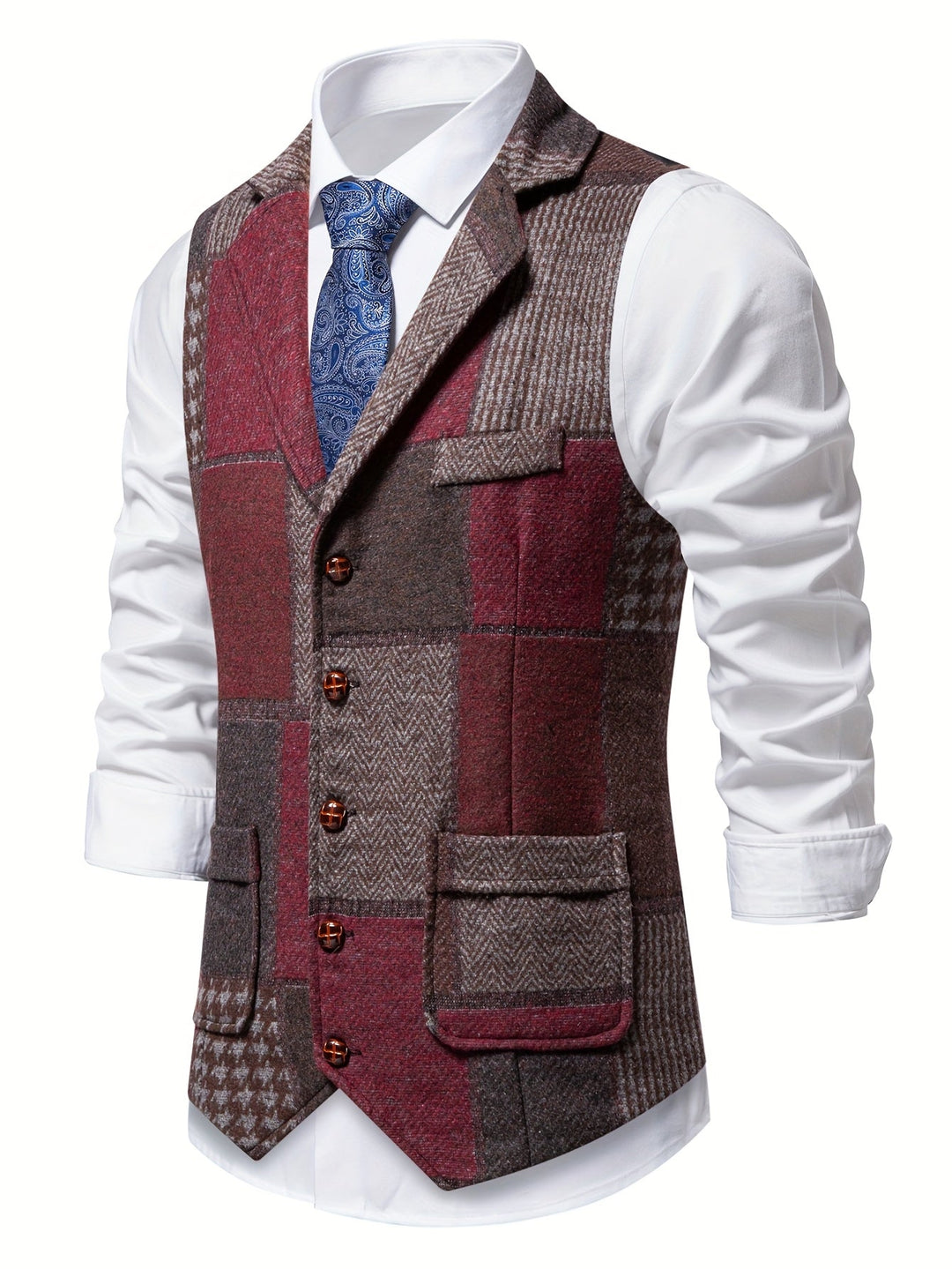 The Harrison | Patchwork Tweed Waistcoat