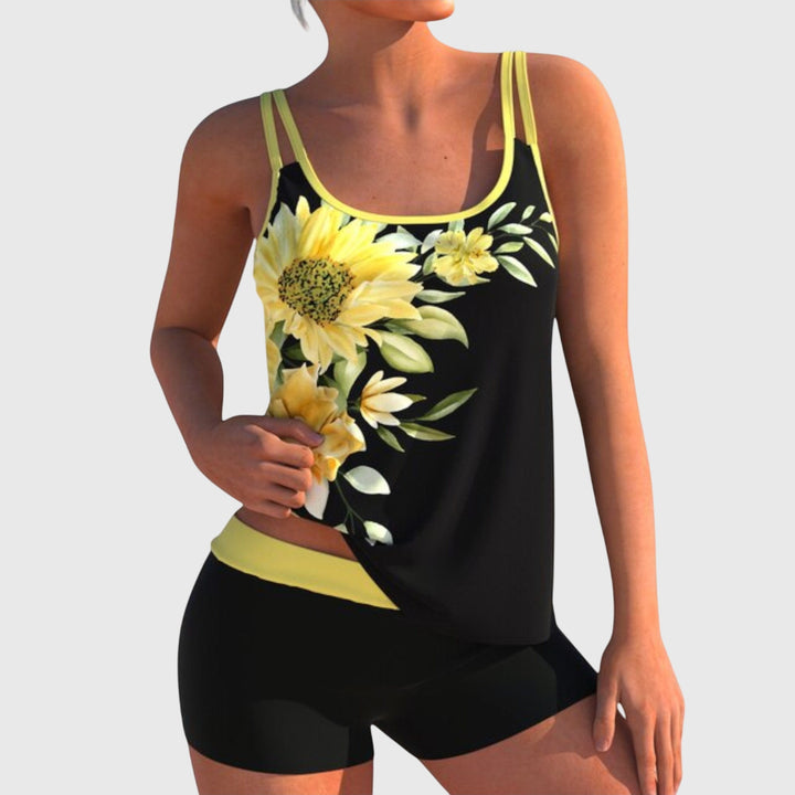 Flor – Floral Tankini Set with Shorts and Tummy Control