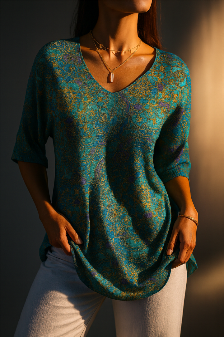 Evelyn | Vintage Mosaic Blouse