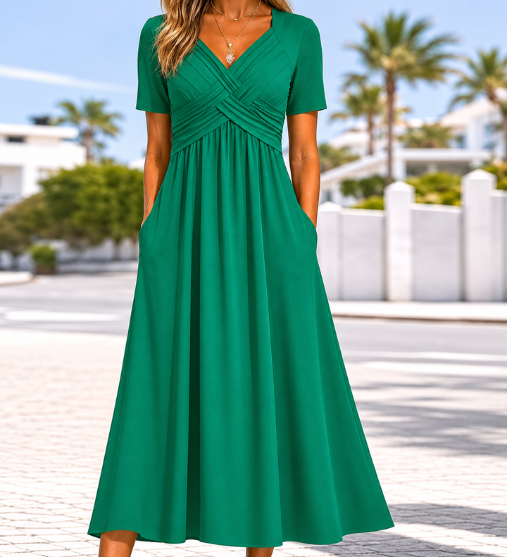 EVELYN | ELEGANT A-LINE MIDI DRESS