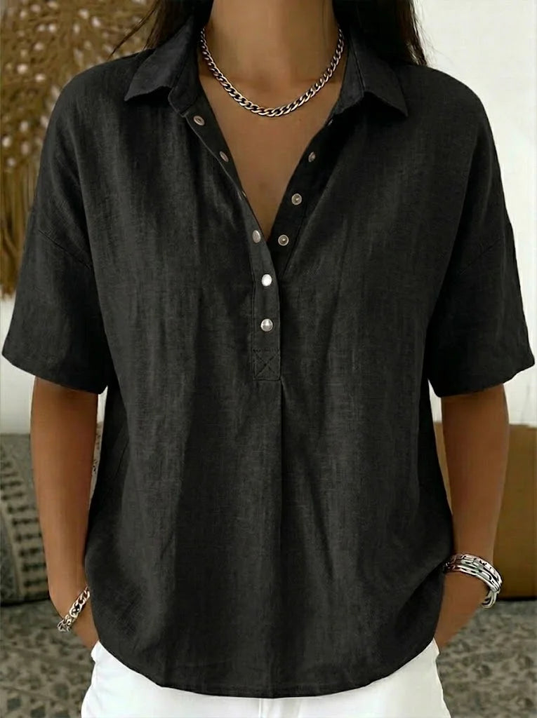 Hélène™ | Elegant Collared Blouse