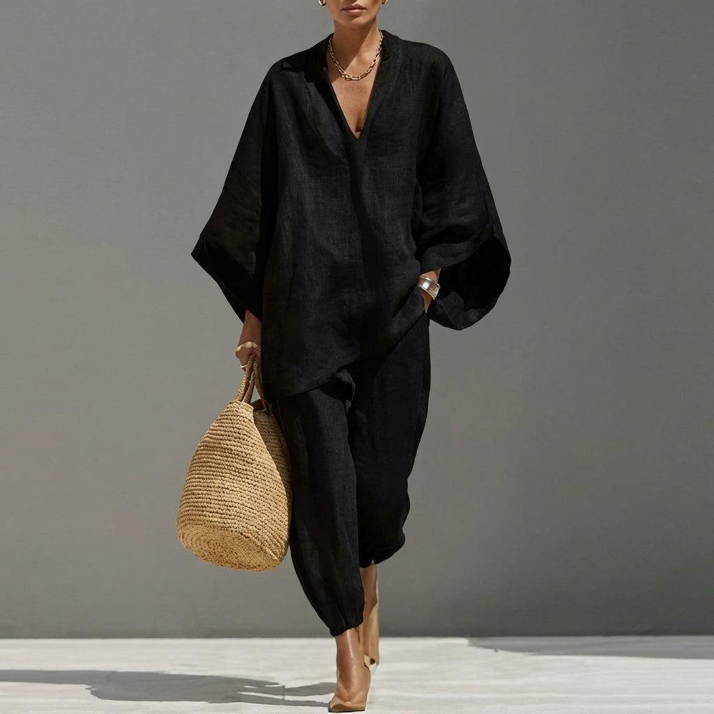 Marina | Women's V-Neck Casual Two-Piece Outfit