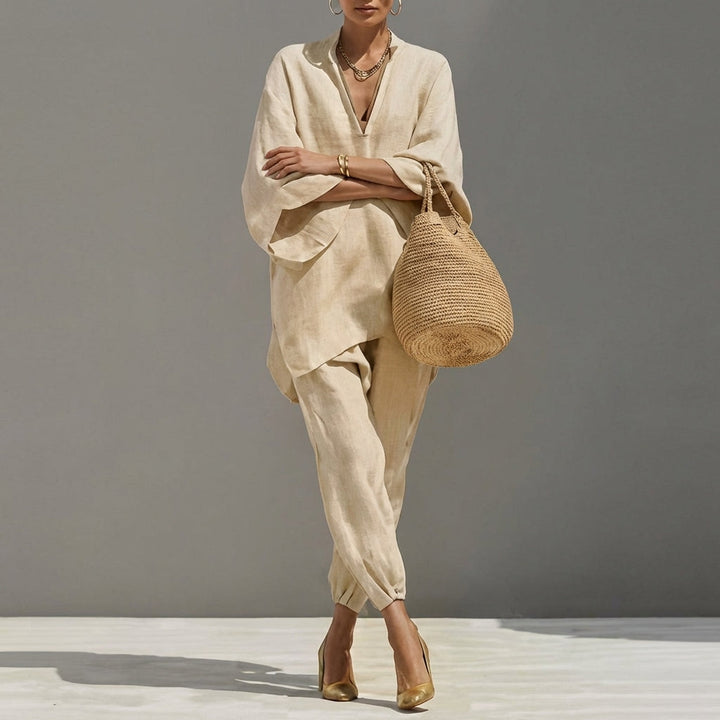 Marina | Women's V-Neck Casual Two-Piece Outfit