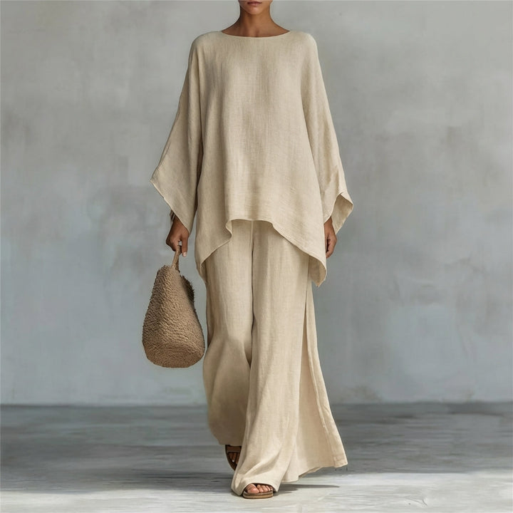 Christina | Long Sleeve Two-Piece Set with Wide-Leg Trousers