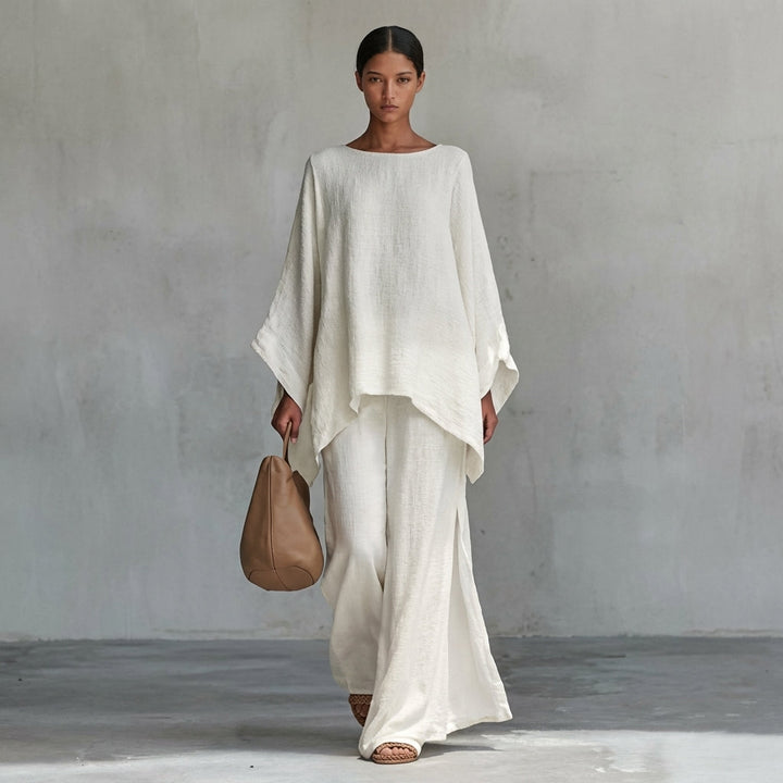 Christina | Long Sleeve Two-Piece Set with Wide-Leg Trousers