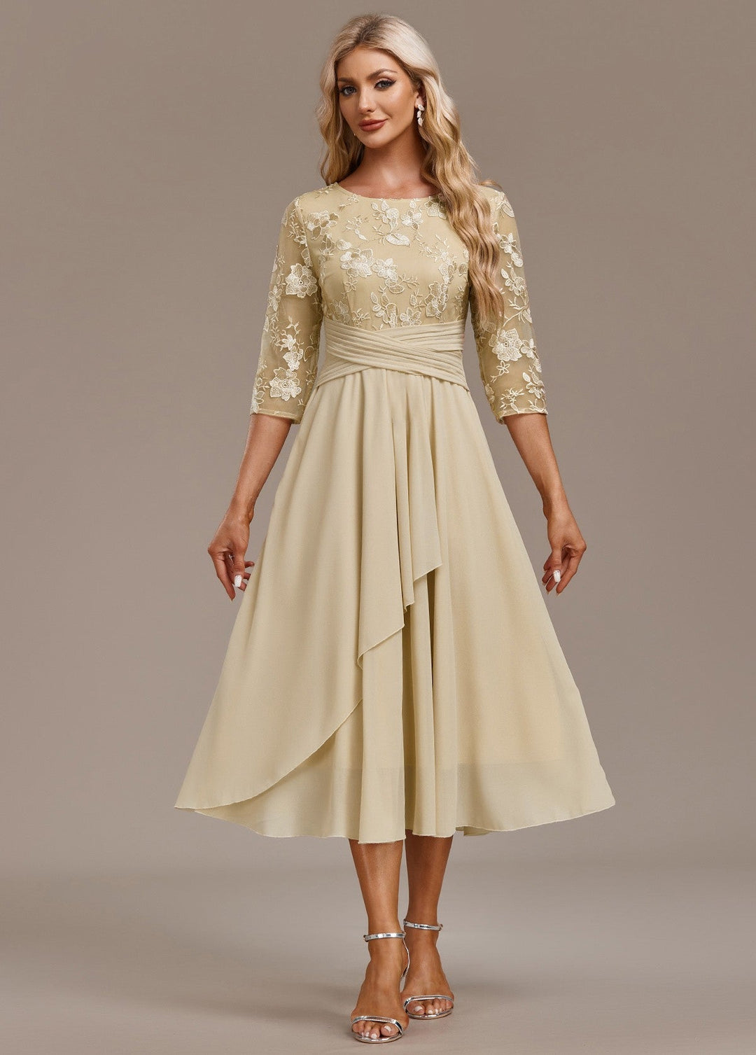 Elowen Navy Lace Midi Dress
