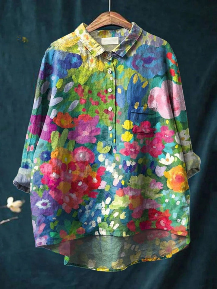 Flora | Vibrant Floral Embroidered Shirt