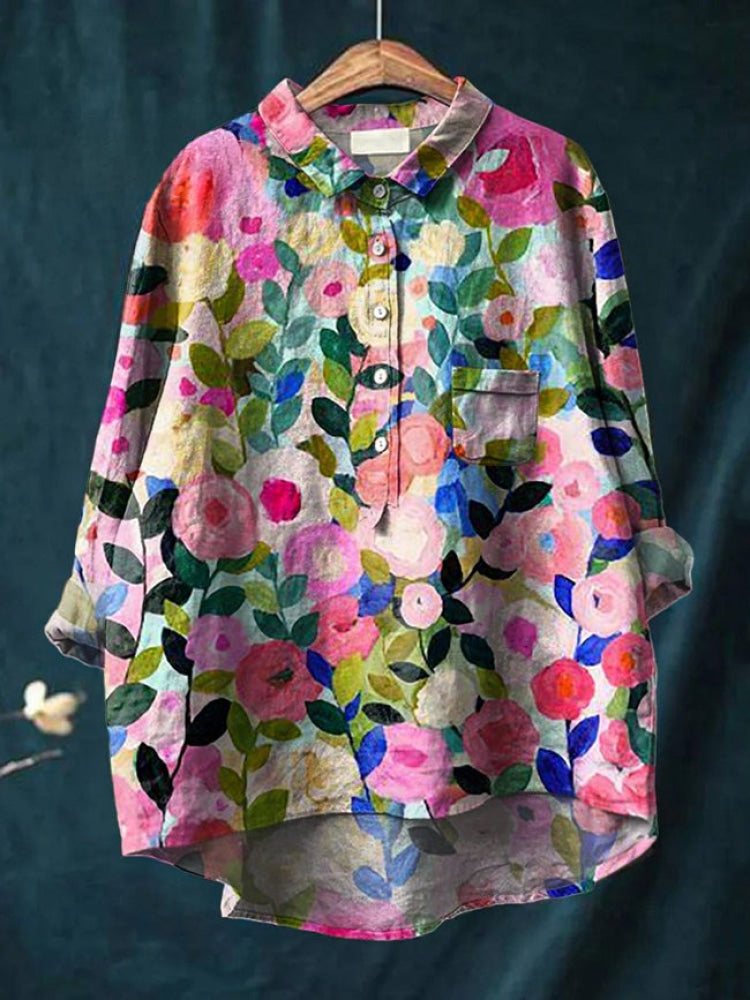 Flora | Vibrant Floral Embroidered Shirt