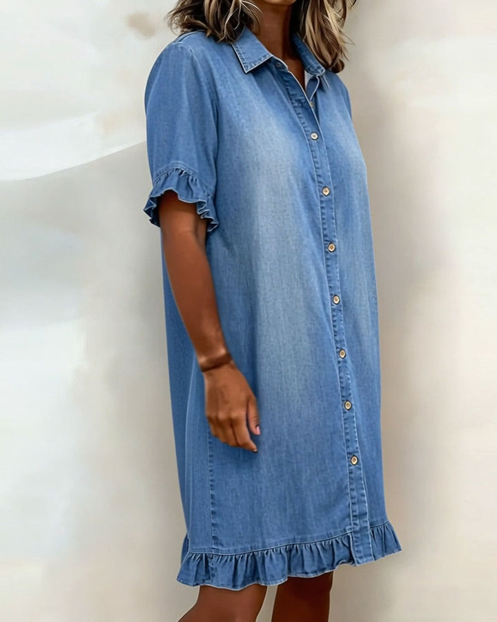 Clara | Soft Denim Midi Dress