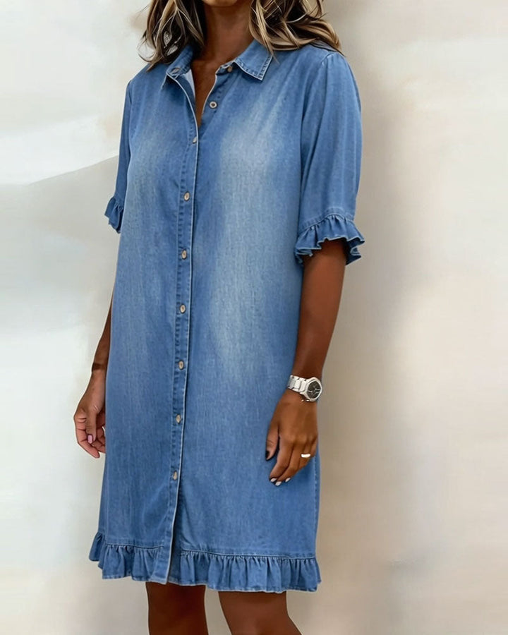 Clara | Soft Denim Midi Dress