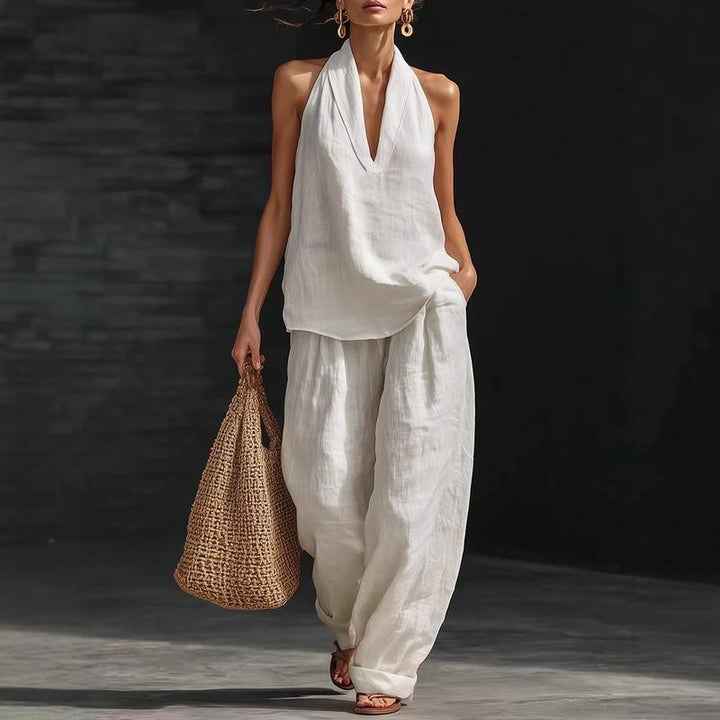Anna | Linen-Textured Two-Piece Set