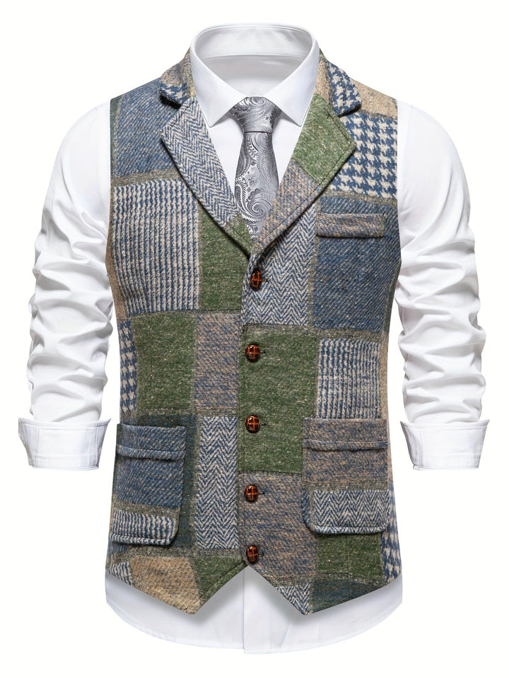 The Harrison | Patchwork Tweed Waistcoat