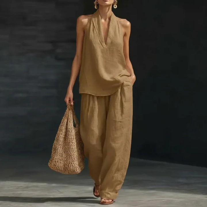Anna | Linen-Textured Two-Piece Set