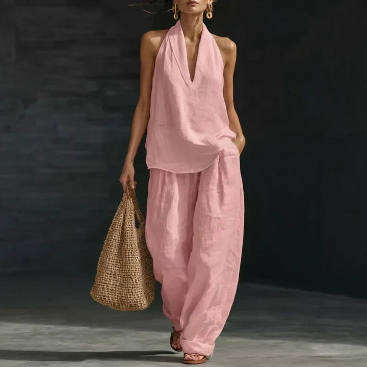 Anna | Linen-Textured Two-Piece Set