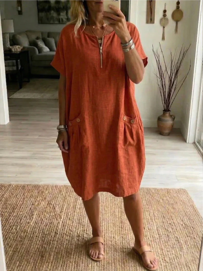 Tessa | Zip-Up Midi Dress