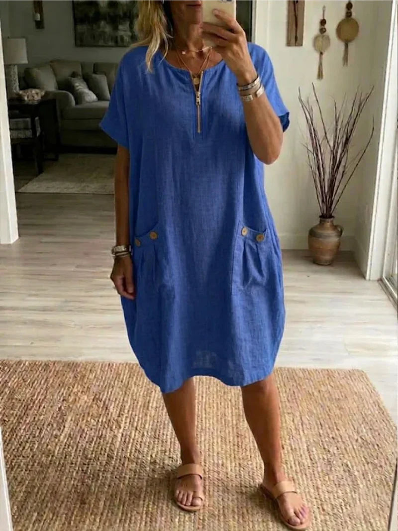 Tessa | Zip-Up Midi Dress