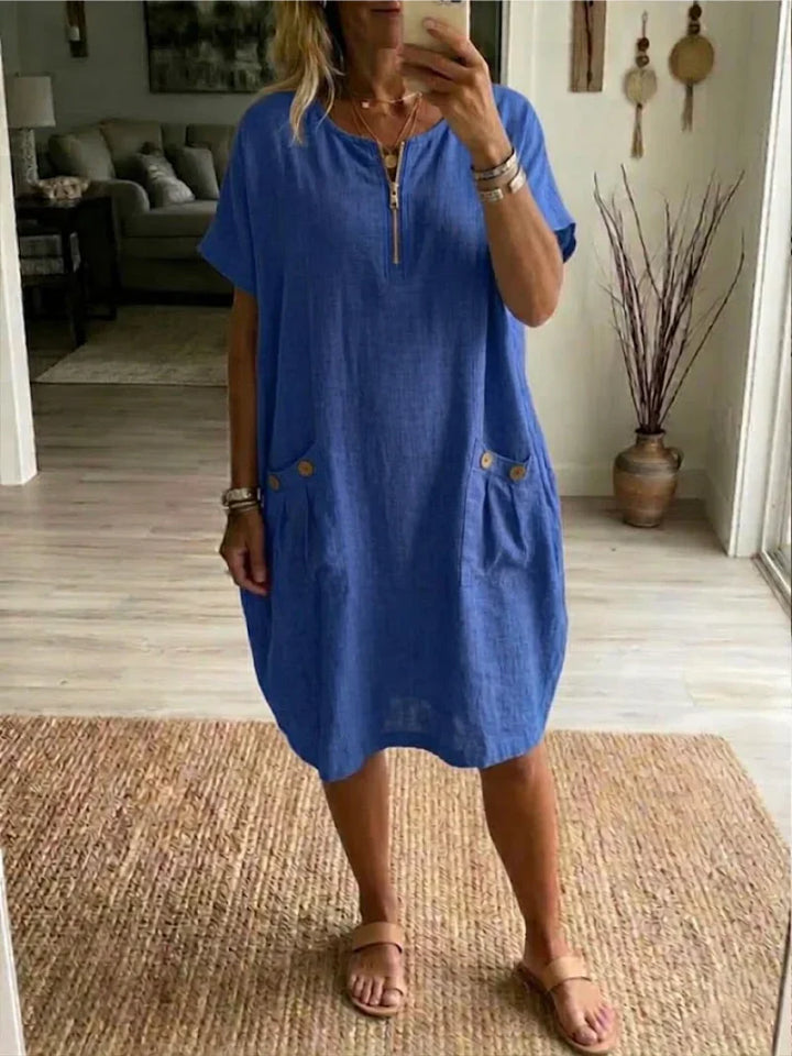 Tessa | Zip-Up Midi Dress