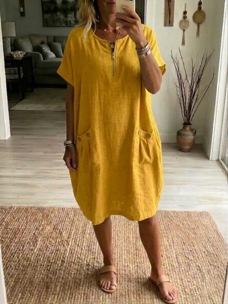 Tessa | Zip-Up Midi Dress