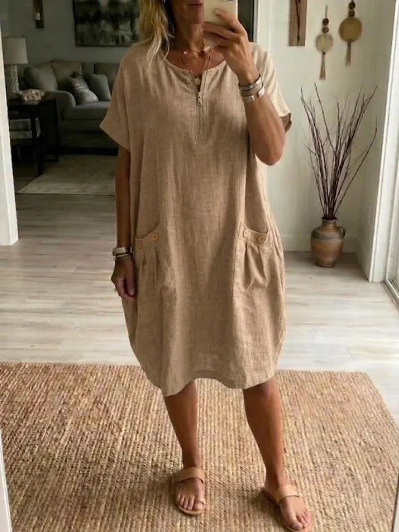 Tessa | Zip-Up Midi Dress