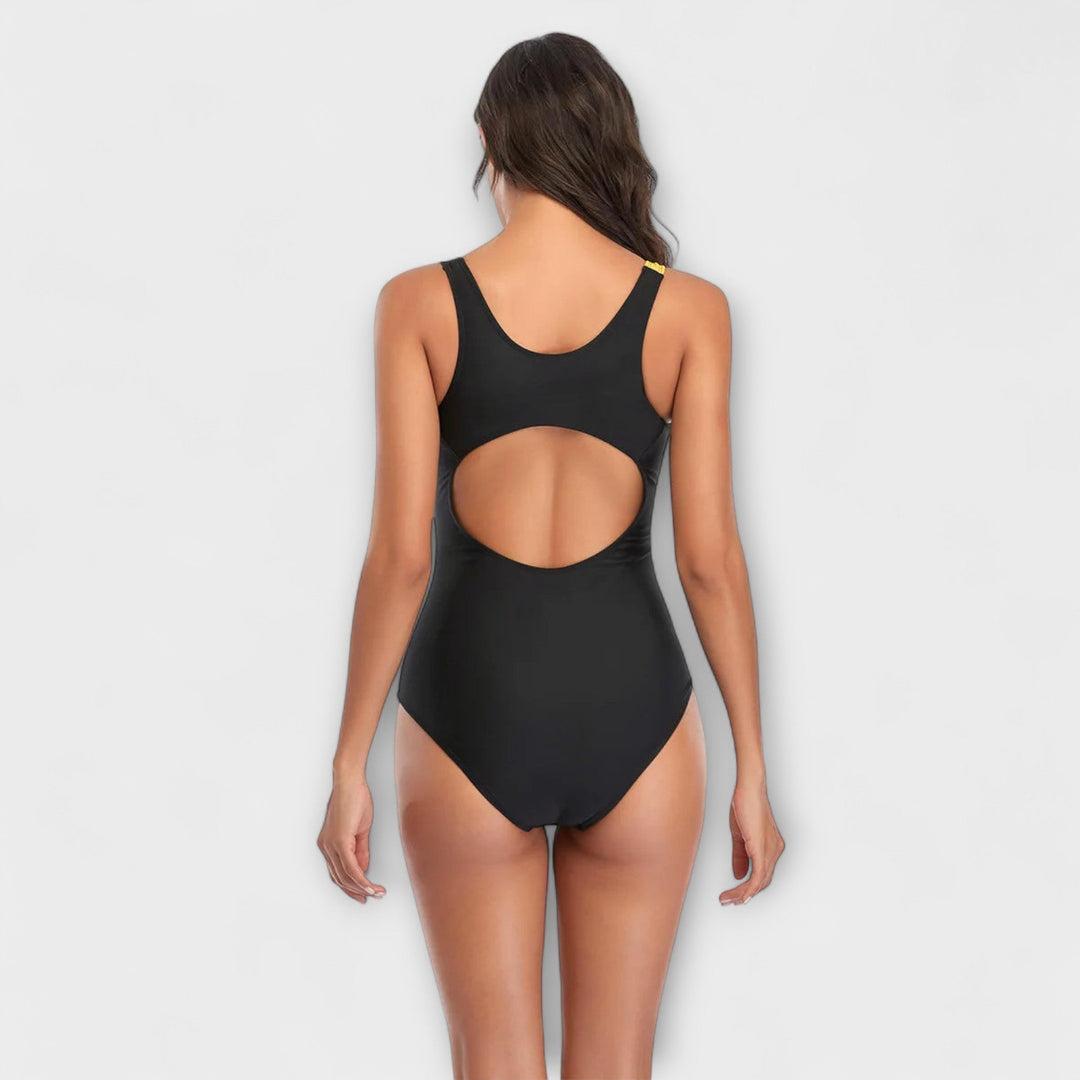 Active One-Piece Swimsuit with Stylish Back Cut-Out