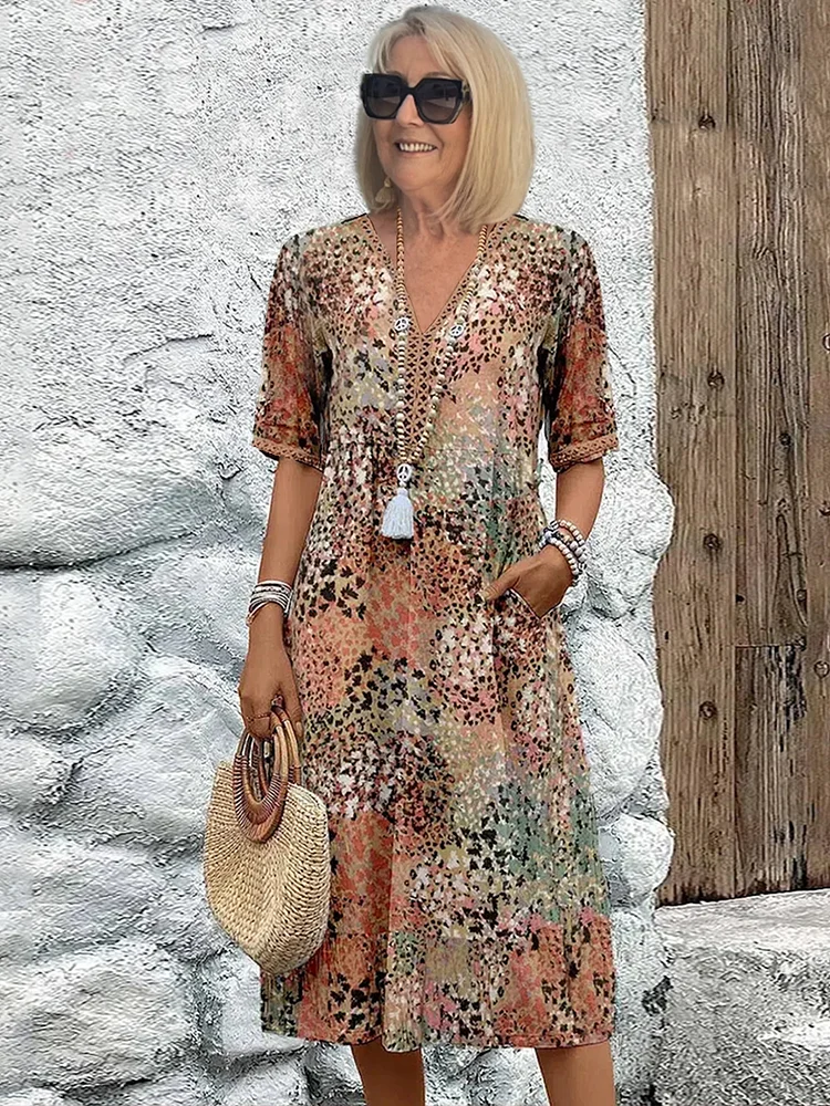 MARGARET | ELEGANT FLORAL MIDI DRESS