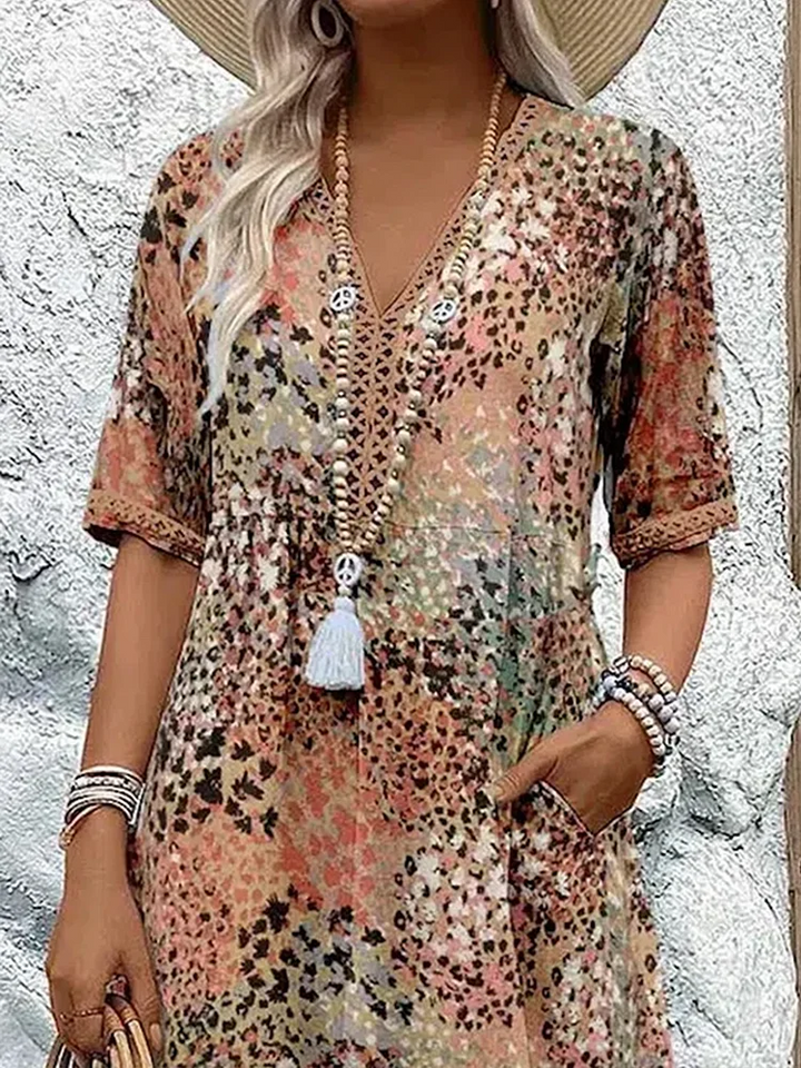 MARGARET | ELEGANT FLORAL MIDI DRESS