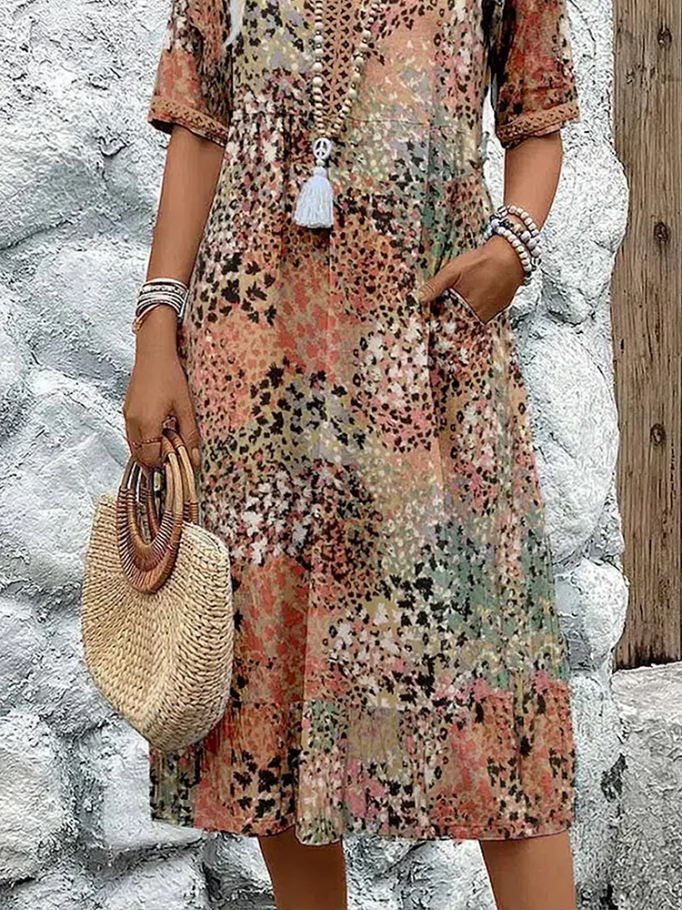 MARGARET | ELEGANT FLORAL MIDI DRESS