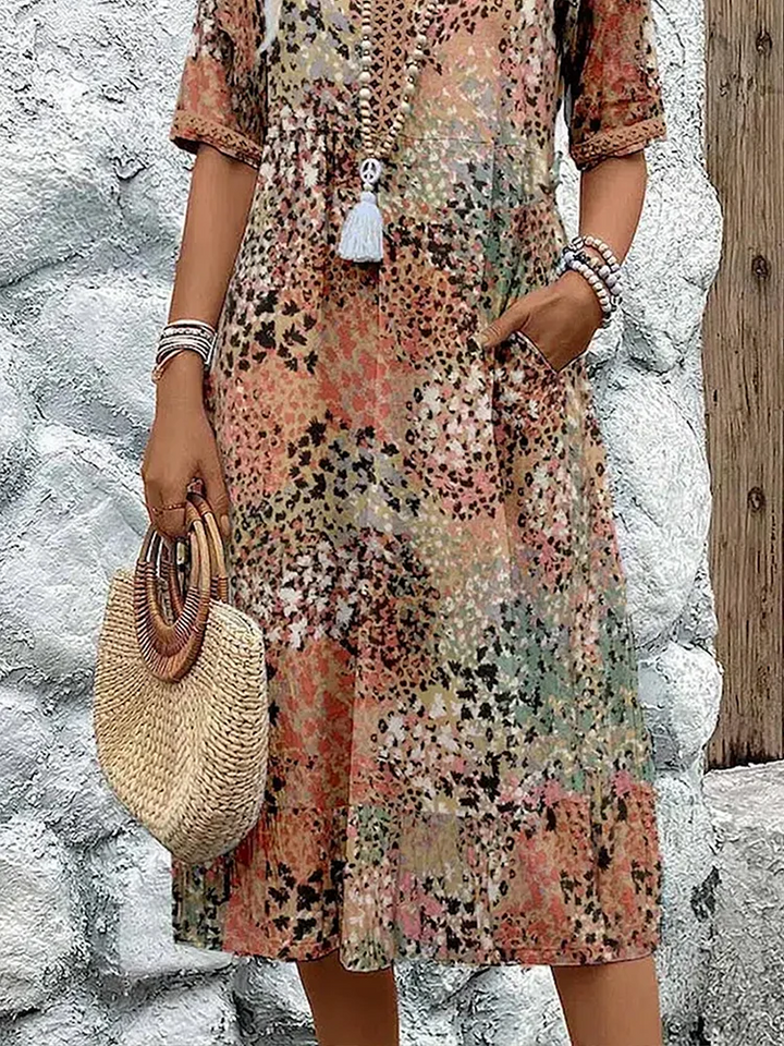 MARGARET | ELEGANT FLORAL MIDI DRESS