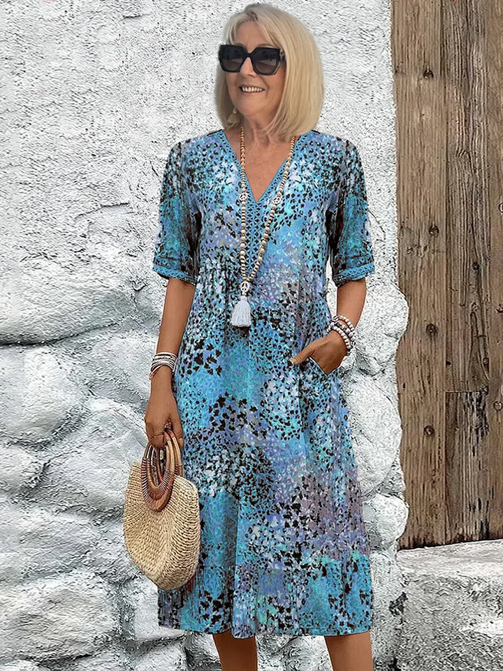 MARGARET | ELEGANT FLORAL MIDI DRESS