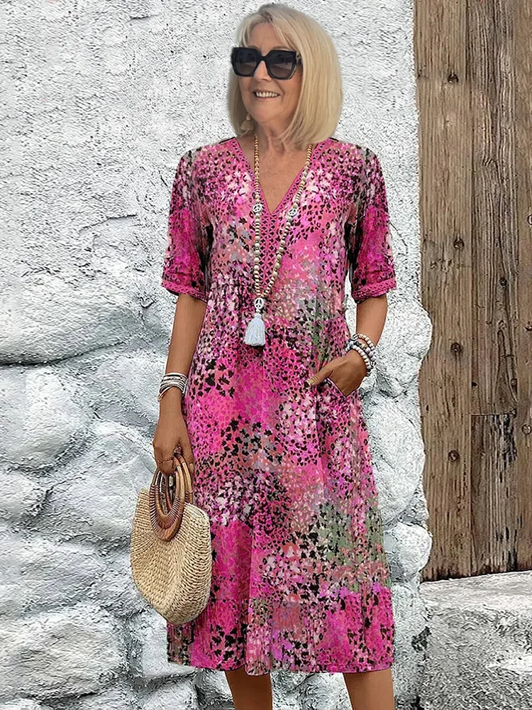 MARGARET | ELEGANT FLORAL MIDI DRESS
