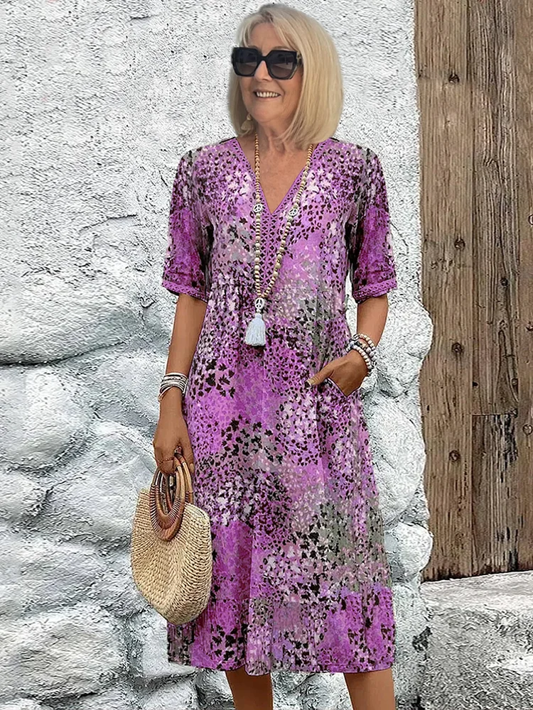 MARGARET | ELEGANT FLORAL MIDI DRESS