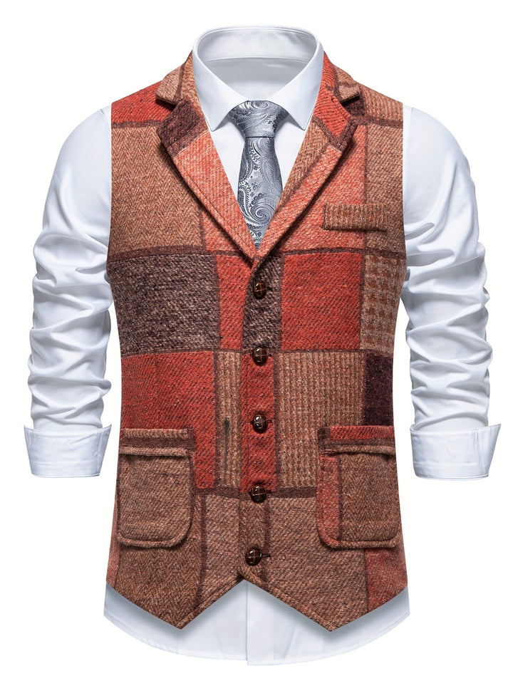 The Harrison | Patchwork Tweed Waistcoat