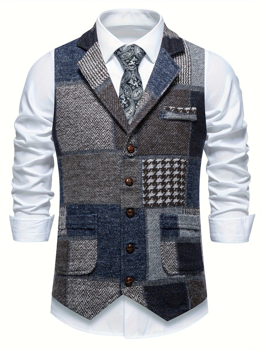 The Harrison | Patchwork Tweed Waistcoat