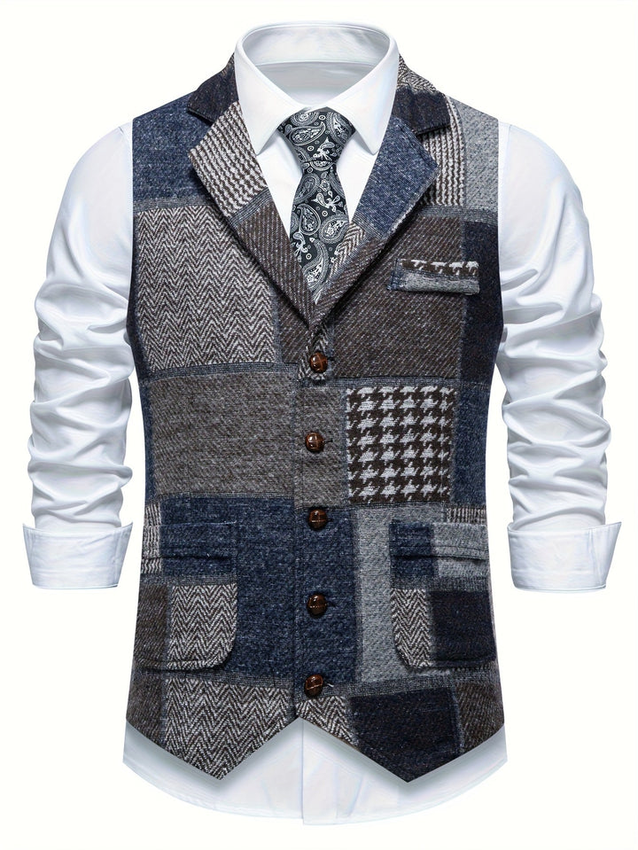 The Harrison | Patchwork Tweed Waistcoat