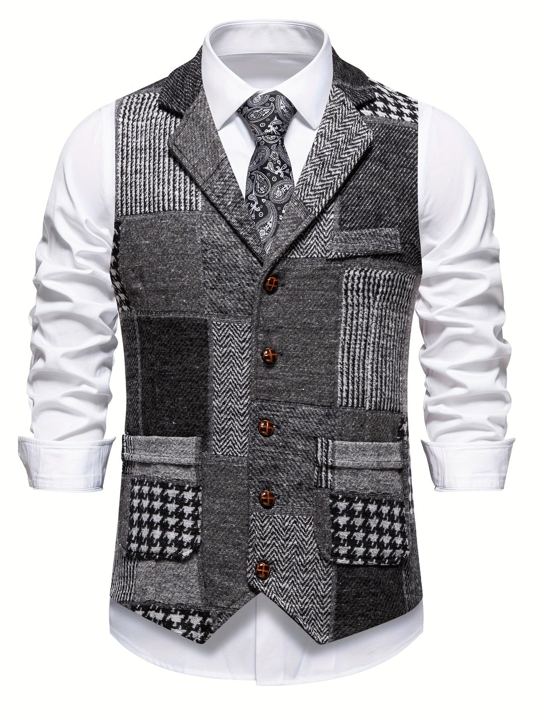 The Harrison | Patchwork Tweed Waistcoat