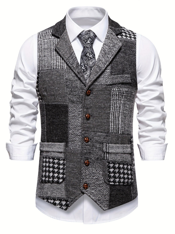 The Harrison | Patchwork Tweed Waistcoat
